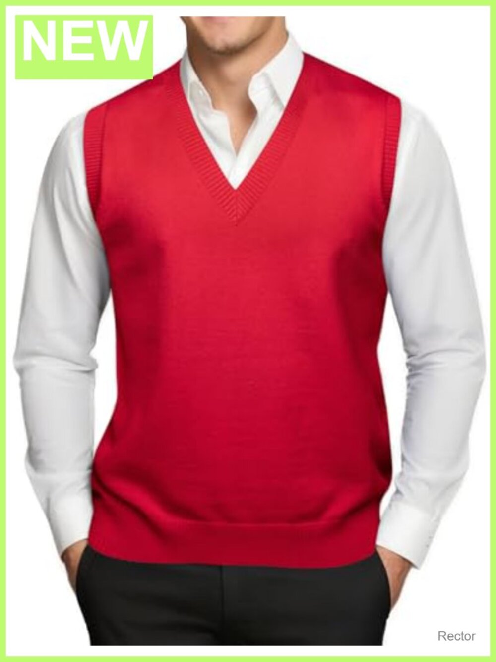 Mens V Neck Sleeveless Slim Fit Knitted Sweater Vest Pullover